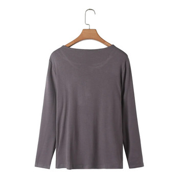 2023 Есенни дрехи Дамска тениска с дълъг ръкав Плюс размер Моден дизайн Конец Памук Ежедневна фалшива тениска с извивка от 2 части