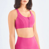 Vnazvnasi sporta krūšturis sievietēm priekšējais rāvējslēdzējs regulējams triecienu absorbējošs sporta apakšveļa sieviešu skriešanas fitnesa veste sporta krūšturis