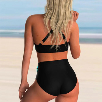 Γυναικείο Μαγιό Plus Size 2 τμχ/Σετ Γυναικείο μαγιό αντίθεσης χρώματος με επένδυση ασύρματο μαγιό Beach купальник 2022 новинка