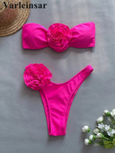 3D cvjetovi Bandeau bikini bez naramenica na pruge Ženski kupaći kostim Ženski kupaći kostim Dvodijelni komplet bikinija Kupaći kostim za kupanje V4938H