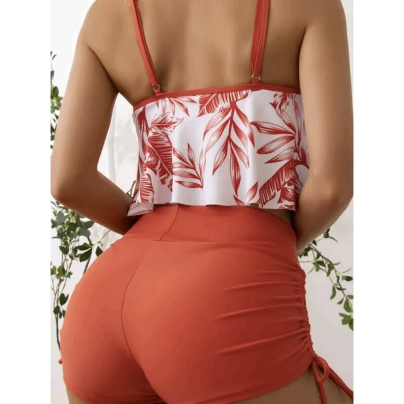 Naujas spausdinimas Moteriškų maudymosi kostiumėlių Tankini rinkiniai Moteriški maudymosi kostiumėliai Push Up 2024 Paplūdimio apranga dviejų dalių mergaičių maudymosi kostiumėliai prie baseino