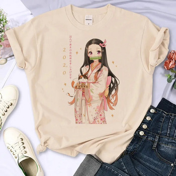 Μπλουζάκι με μοτίβο Demon Slayer Γυναικείο μπλουζάκι Y2K Κοριτσίστικο Y2k Ρούχα Plus Size Μπλουζάκια με λαιμόκοψη Καλοκαιρινή μπεζ μόδα T-shirt Βαμβακερά ρούχα
