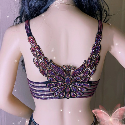 Ženski blistavi grudnjak sa kamenčićima, seksi grudnjak Bralette za žene, seksi grudnjak s dragim kamenjem, seksi grudnjak