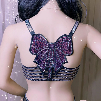 Ženski blistavi grudnjak sa kamenčićima, seksi grudnjak Bralette za žene, seksi grudnjak s dragim kamenjem, seksi grudnjak