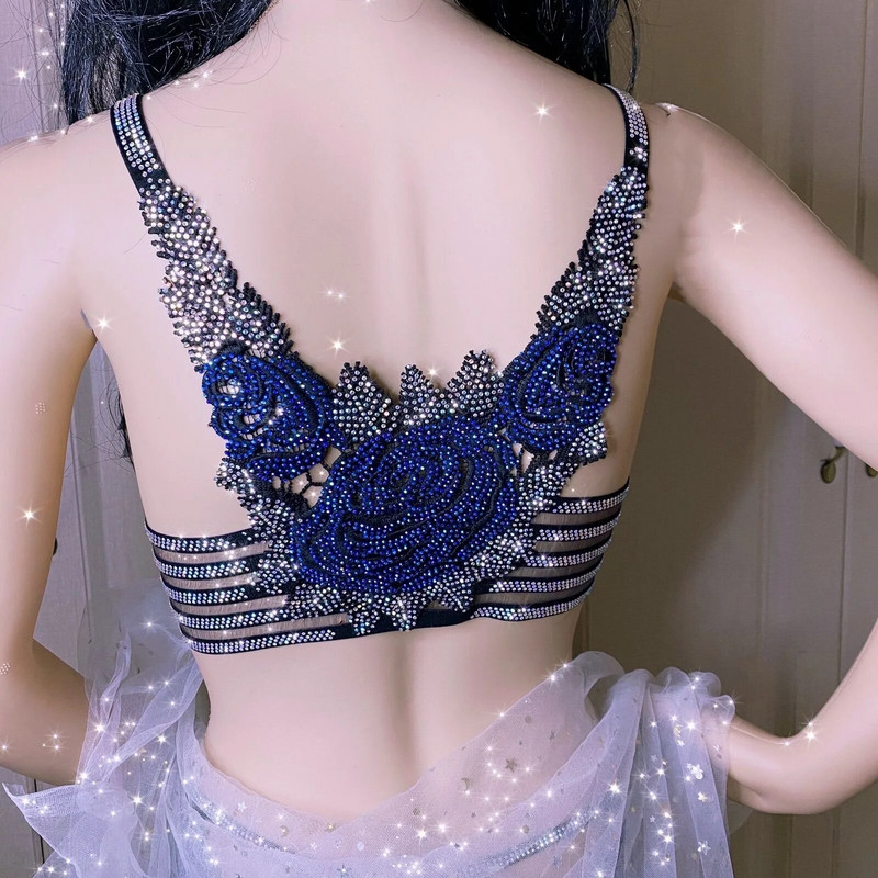 Ženski blistavi grudnjak sa kamenčićima, seksi grudnjak Bralette za žene, seksi grudnjak s dragim kamenjem, seksi grudnjak
