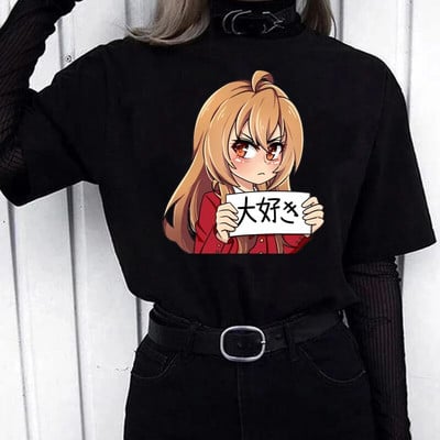 Tricou pentru femei de dimensiuni mari de modă Toradora, tricouri cu imprimeu drăguț pentru bărbați, tricouri hip hop, îmbrăcăminte amuzantă, topuri unisex pentru femei