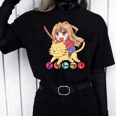 Tricou pentru femei de dimensiuni mari de modă Toradora, tricouri cu imprimeu drăguț pentru bărbați, tricouri hip hop, îmbrăcăminte amuzantă, topuri unisex pentru femei