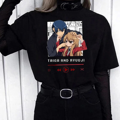 Tricou pentru femei de dimensiuni mari de modă Toradora, tricouri cu imprimeu drăguț pentru bărbați, tricouri hip hop, îmbrăcăminte amuzantă, topuri unisex pentru femei