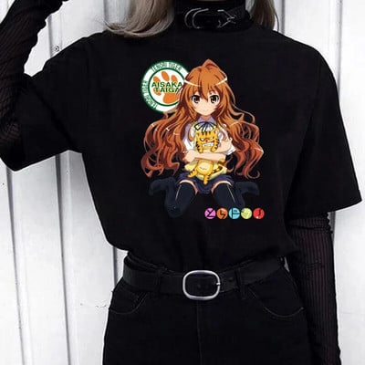 Tricou pentru femei de dimensiuni mari de modă Toradora, tricouri cu imprimeu drăguț pentru bărbați, tricouri hip hop, îmbrăcăminte amuzantă, topuri unisex pentru femei