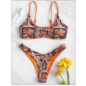 Seksi bikini set za žene Push Up Ženski kupaći kostim Kupaći kostim s printom zmijske kože Odvojeni brazilski kupaći kostim od 2 dijela 2024.