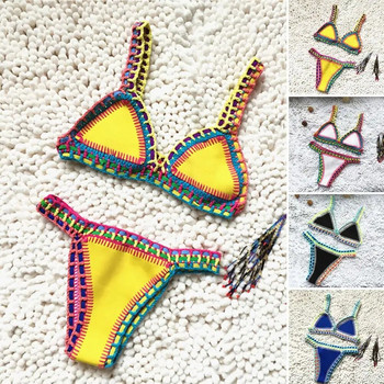 Χαριτωμένο μαγιό χειροποίητο φωτεινό χρώμα που αναπνέει Quick Dry Summer Bikini Set Summer μαγιό G-string