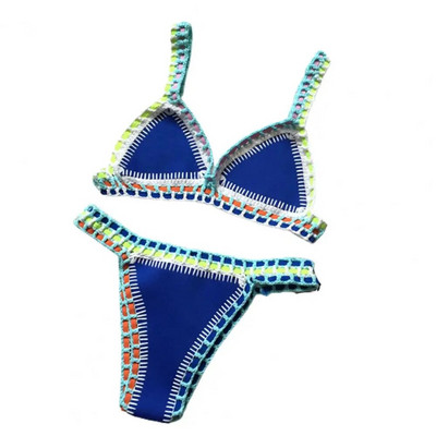 Costum de baie drăguț lucrat manual Culoare strălucitoare Respirabil Uscare rapidă Set bikini de vară Costum de baie de vară G-string