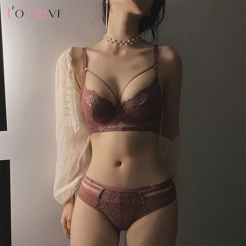 Logirlve seksi donje rublje Ultra-tanka košarica za žensko donje rublje Klasični bandage grudnjak Push Up grudnjak Čipkani set donjeg rublja veće veličine