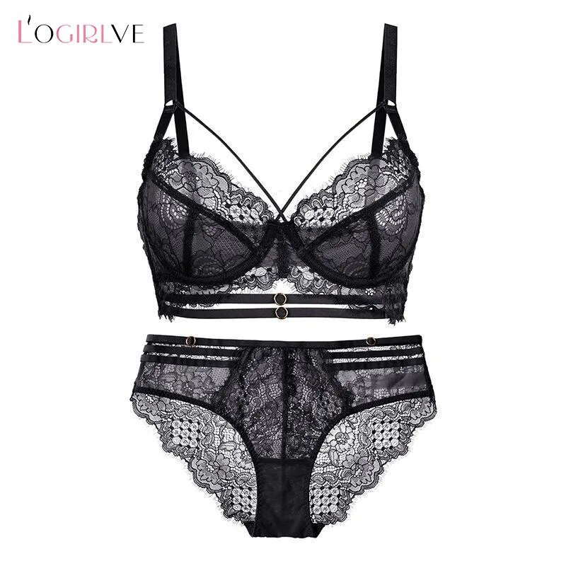 Logirlve seksi donje rublje Ultra-tanka košarica za žensko donje rublje Klasični bandage grudnjak Push Up grudnjak Čipkani set donjeg rublja veće veličine