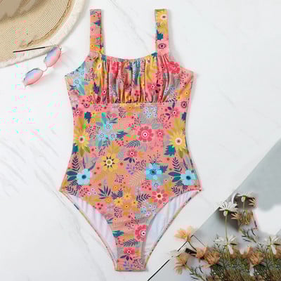 Moteriški maudymosi kostiumėliai Sexy Strapless One Piece Sex Vasarinis kombinezonas su gėlėmis margintas maudymosi kostiumėlis 2024 m. naujas maudymosi kostiumėlis Traje De BañO
