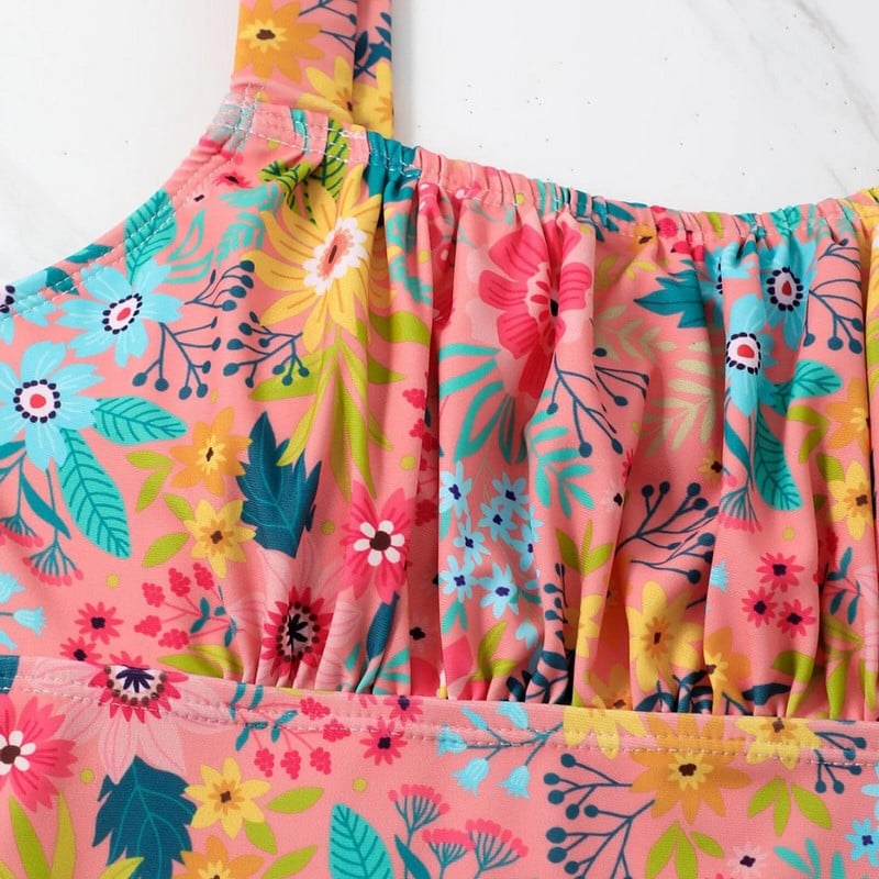 Moteriški maudymosi kostiumėliai Sexy Strapless One Piece Sex Vasarinis kombinezonas su gėlėmis margintas maudymosi kostiumėlis 2024 m. naujas maudymosi kostiumėlis Traje De BañO