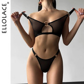 Ellolace seksi vruća odjeća za donje rublje, prozirni intimni kostim od prozirne čipke Fantasy donje rublje od tila, čipkasti bešavni komplet Bilizna