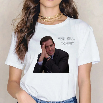 Michael Scott Grunge Haruku Γυναικείο γραφικό μπλουζάκι Αισθητικό T-shirt Πουκάμισο γραφείου Ulzzang Funny Fashion Tees Femme Plus Size Tops