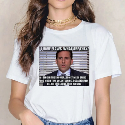 Michael Scott Grunge Haruku Γυναικείο γραφικό μπλουζάκι Αισθητικό T-shirt Πουκάμισο γραφείου Ulzzang Funny Fashion Tees Femme Plus Size Tops