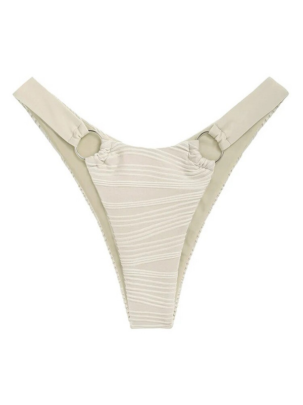 ZAFUL Moteriškas aukšto kirpimo bikinio rinkinys maudymosi kostiumėlis Brazilian Halter Žakardo tekstūros O formos žiedas bikini maudymosi kostiumėlis, dviejų dalių maudymosi kostiumėlis