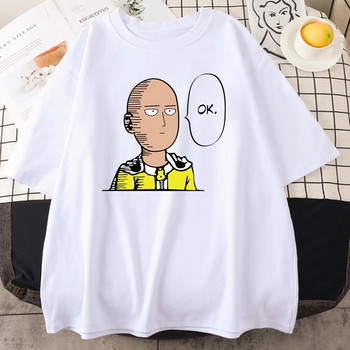 Anime One Punch Hero Saitama Oppai Дамска тениска 2023 Нова лятна риза с къс ръкав с голям размер Дишащи висококачествени тениски