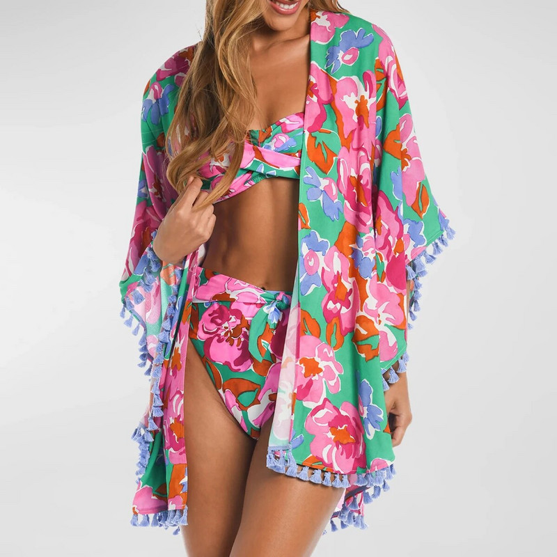 2024. Jednodijelni kupaći kostim s cvjetnim printom Zatvoreni kupaći kostimi za pokrivanje Ženska Push Up odjeća za plažu Cvjetni starinski bodi Kupaći kostim Djevojka