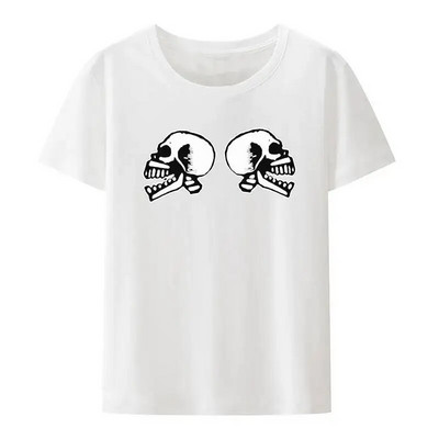 Flame Skull Head Punk mintás póló Női és Férfi Utódok Banda Hip-hop utcai ruházat divat Cool Camisetas nagy méretű felsők