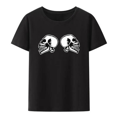 Flame Skull Head Punk mintás póló Női és Férfi Utódok Banda Hip-hop utcai ruházat divat Cool Camisetas nagy méretű felsők