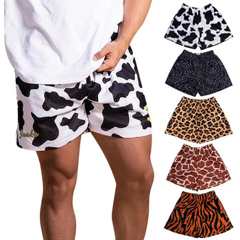 Ανδρικό παντελόνι Quick Dry Leopard Print Mesh Παντελόνι Quarter Pants Μαγιό για άντρες Κοντό μπαούλο ανδρικό παντελόνι σανίδα Ανδρικά μαγιό