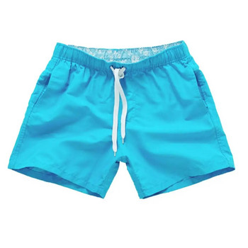 Мъжки бански костюми Ежедневни едноцветни летни плажни къси панталони Мъжки бански гащета с шнурове ropa hombre шорты мужские