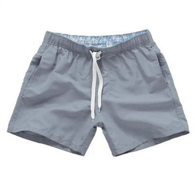 Мъжки бански костюми Ежедневни едноцветни летни плажни къси панталони Мъжки бански гащета с шнурове ropa hombre шорты мужские