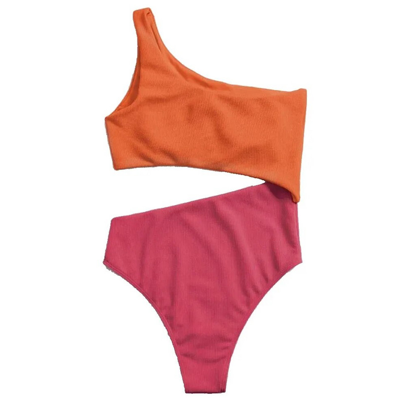 VigoCasey Patchwork női fürdőruha 2023 szexi egyrészes női fürdőruha egy vállú fürdőruha magas derekú üreges monokini úszó