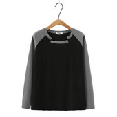 Modna toplinska majica kratkih rukava s raglan rukavima, ženska velika veličina, jesen, zima, ležerna odjeća unutar majica, gornji dijelovi u blok bojama