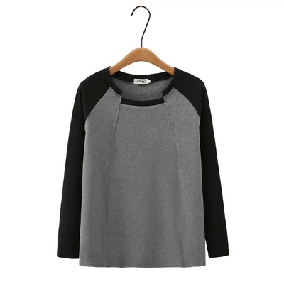 Modna toplinska majica kratkih rukava s raglan rukavima, ženska velika veličina, jesen, zima, ležerna odjeća unutar majica, gornji dijelovi u blok bojama