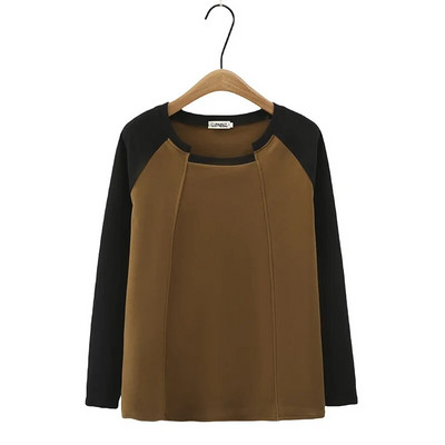 Modna toplinska majica kratkih rukava s raglan rukavima, ženska velika veličina, jesen, zima, ležerna odjeća unutar majica, gornji dijelovi u blok bojama