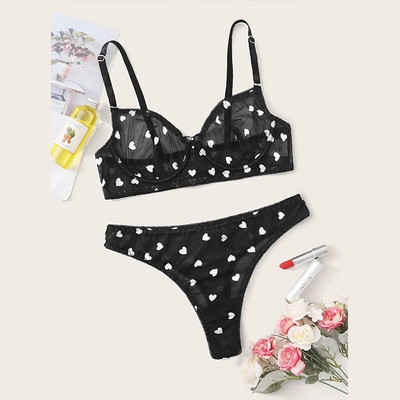 Lopnt Dámska spodná bielizeň Sexy spodná bielizeň pre ženy Body šortky Push-up podprsenka Elegantná dámska spodná bielizeň Transparentná intímna spodná bielizeň Set