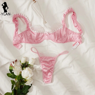 Finom szatén fehérnemű szexi fehérnemű 2 részes női szett fehérnemű varrat nélküli melltartó rövid készletek csipke patchwork erotikus fehérnemű intim