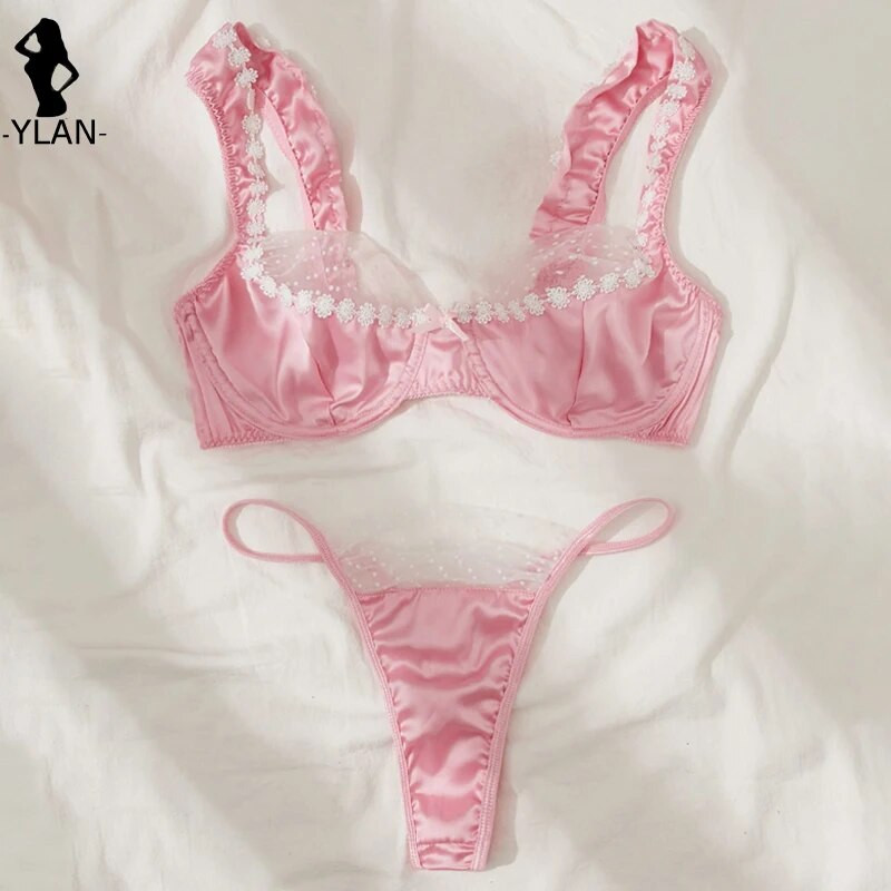 Finom szatén fehérnemű szexi fehérnemű 2 részes női szett fehérnemű varrat nélküli melltartó rövid készletek csipke patchwork erotikus fehérnemű intim