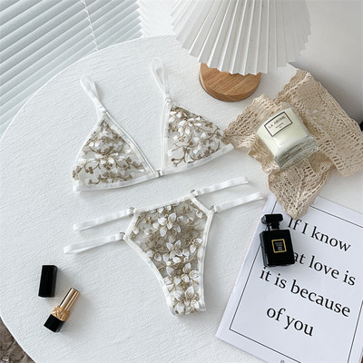 Dámske čipkované podprsenky, bezšvové spodné prádlo s otvoreným chrbtom, sexy podprsenka, ultratenká podprsenka a nohavičky, dropshipping