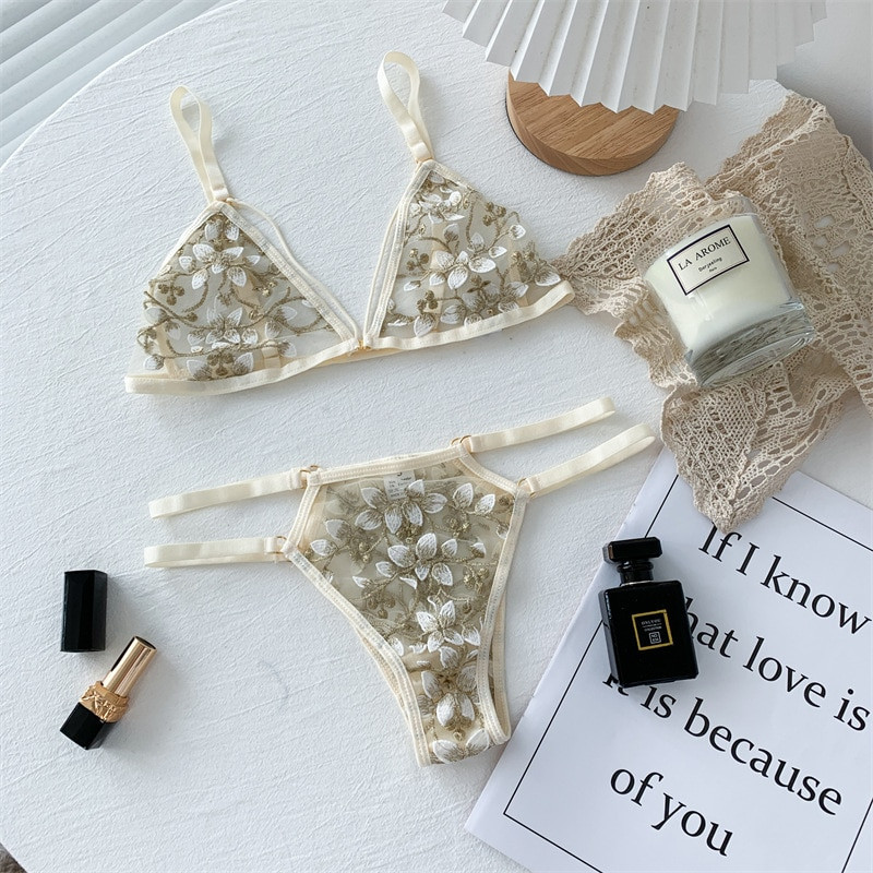 Dámske čipkované podprsenky, bezšvové spodné prádlo s otvoreným chrbtom, sexy podprsenka, ultratenká podprsenka a nohavičky, dropshipping