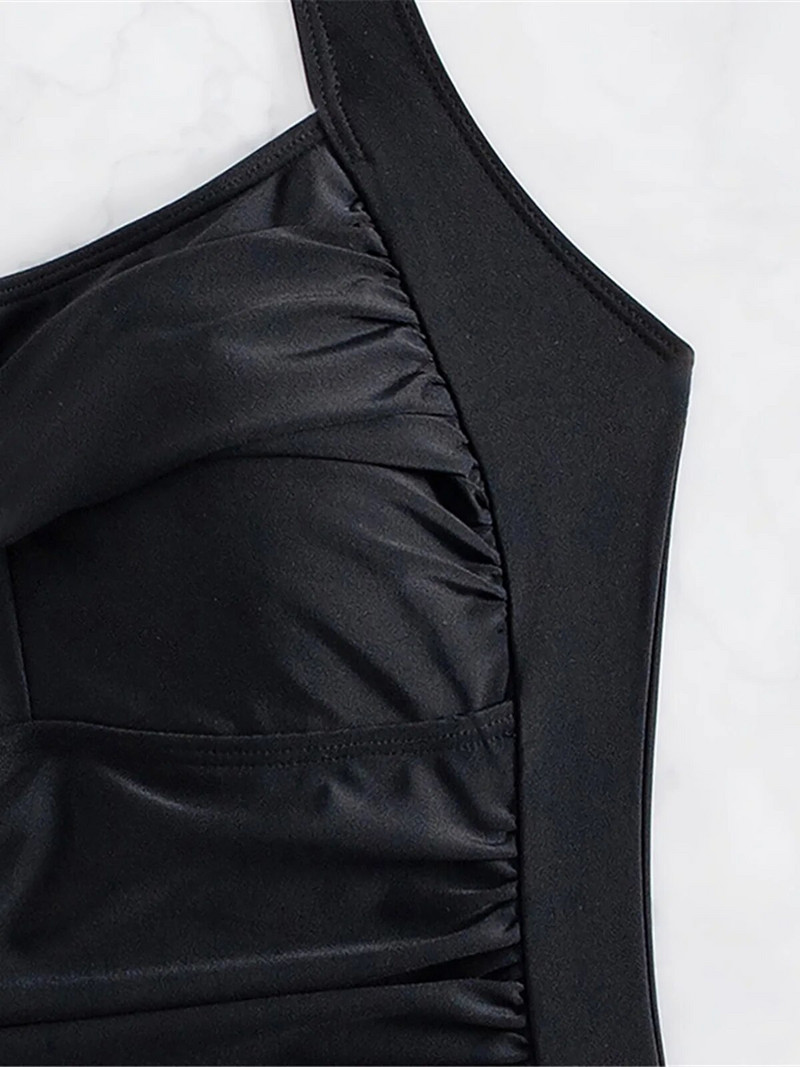 S - XL Seksi jednodijelni kupaći kostim s naboranim halterima bez leđa Ženski kupaći kostim Ženski visoki nogavica Podstavljeni kupaći kostim za kupanje K5188