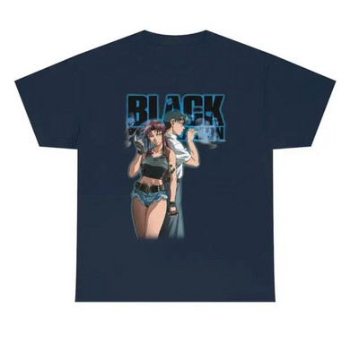 Japanska anime Black Lagoon majica Revy Graphic printed Vintage kratkih rukava, velika pamučna majica s okruglim izrezom, žene, muškarci