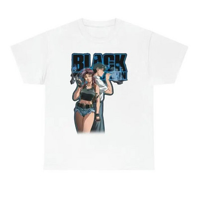 Japanska anime Black Lagoon majica Revy Graphic printed Vintage kratkih rukava, velika pamučna majica s okruglim izrezom, žene, muškarci