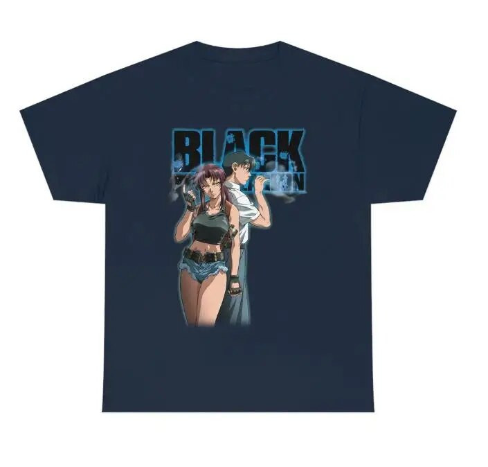 Japanska anime Black Lagoon majica Revy Graphic printed Vintage kratkih rukava, velika pamučna majica s okruglim izrezom, žene, muškarci