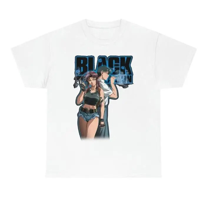 Japanska anime Black Lagoon majica Revy Graphic printed Vintage kratkih rukava, velika pamučna majica s okruglim izrezom, žene, muškarci