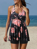 Hlater Tankini 2024 Costum de baie din două piese cu flori pentru femei și rochie de baie scurtă