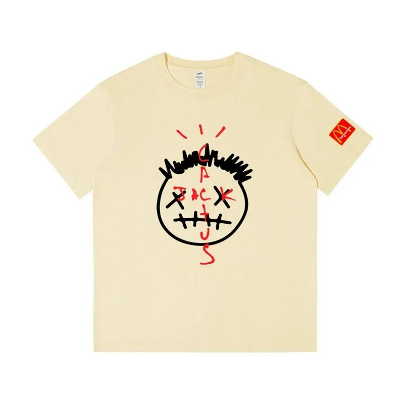 Nyári divat nagy méretű póló Férfi női póló Alkalmi Cactus Jack póló Vastag pamut Hip Hop utcai ruházat túlméretezett felső póló