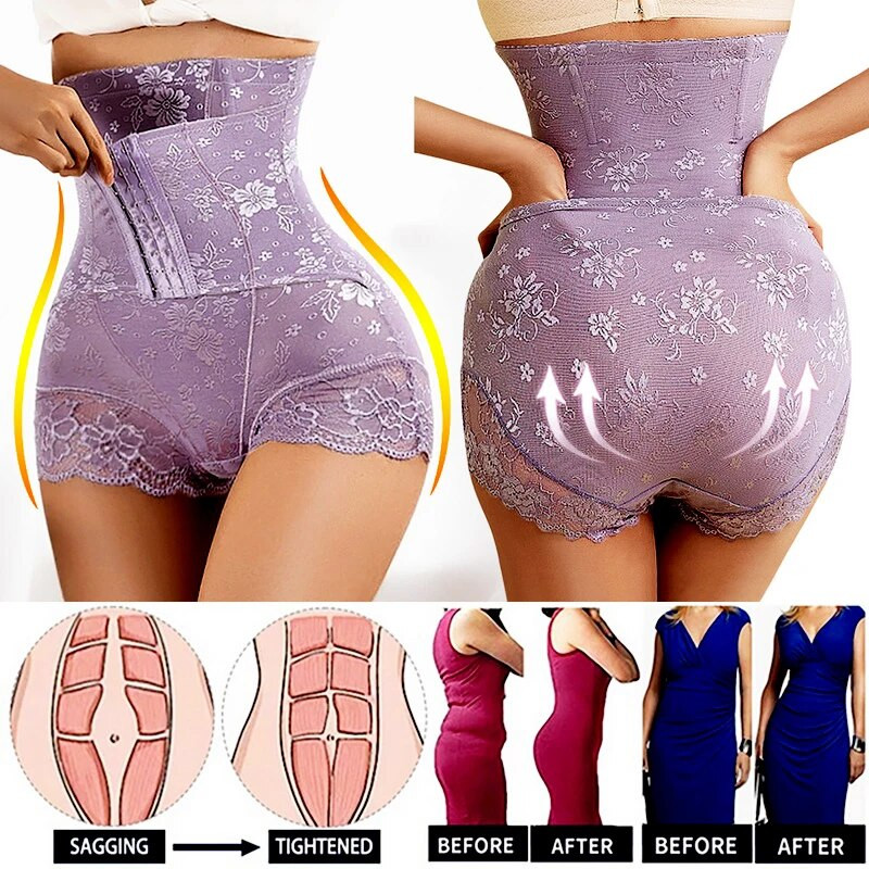 AfruliA Body Shaper Butt Lifter Seksi čipkasti Shapers s patentnim zatvaračem Double Control gaćice Ženska odjeća za oblikovanje tijela Korzeti za struk