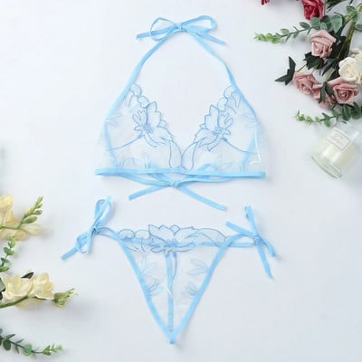 Fehérneműk női csipke Állítható virágos hímzés fehérnemű G string szexi melltartó bugyi szettek Szexi női fehérnemű Lenceria