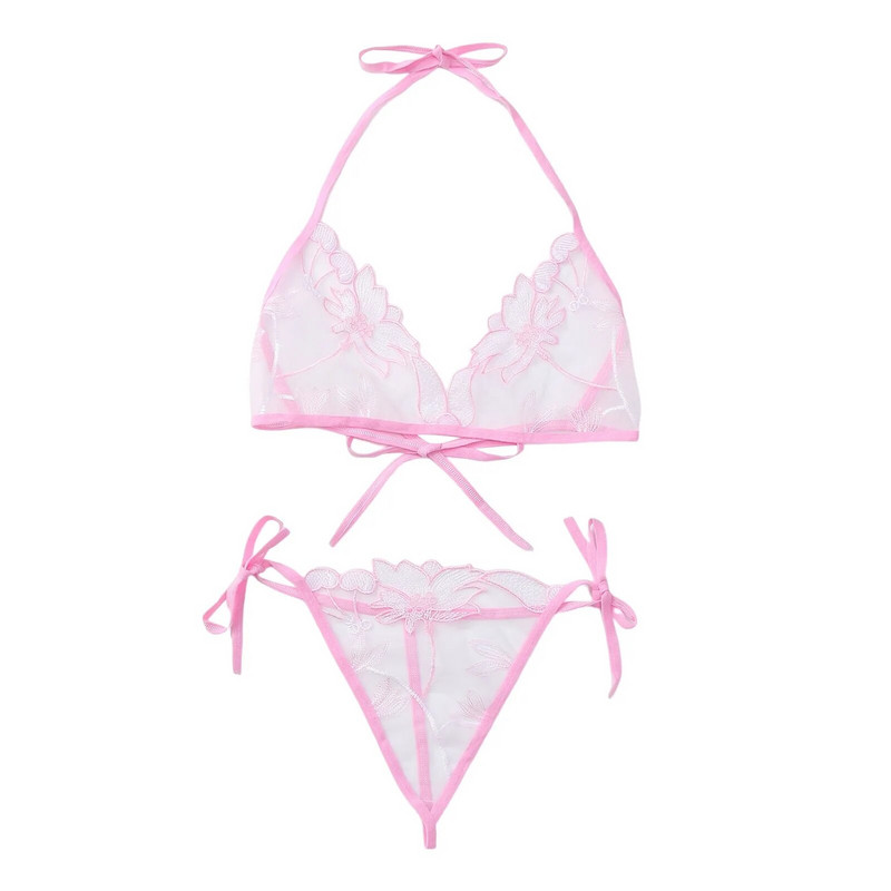 Fehérneműk női csipke Állítható virágos hímzés fehérnemű G string szexi melltartó bugyi szettek Szexi női fehérnemű Lenceria